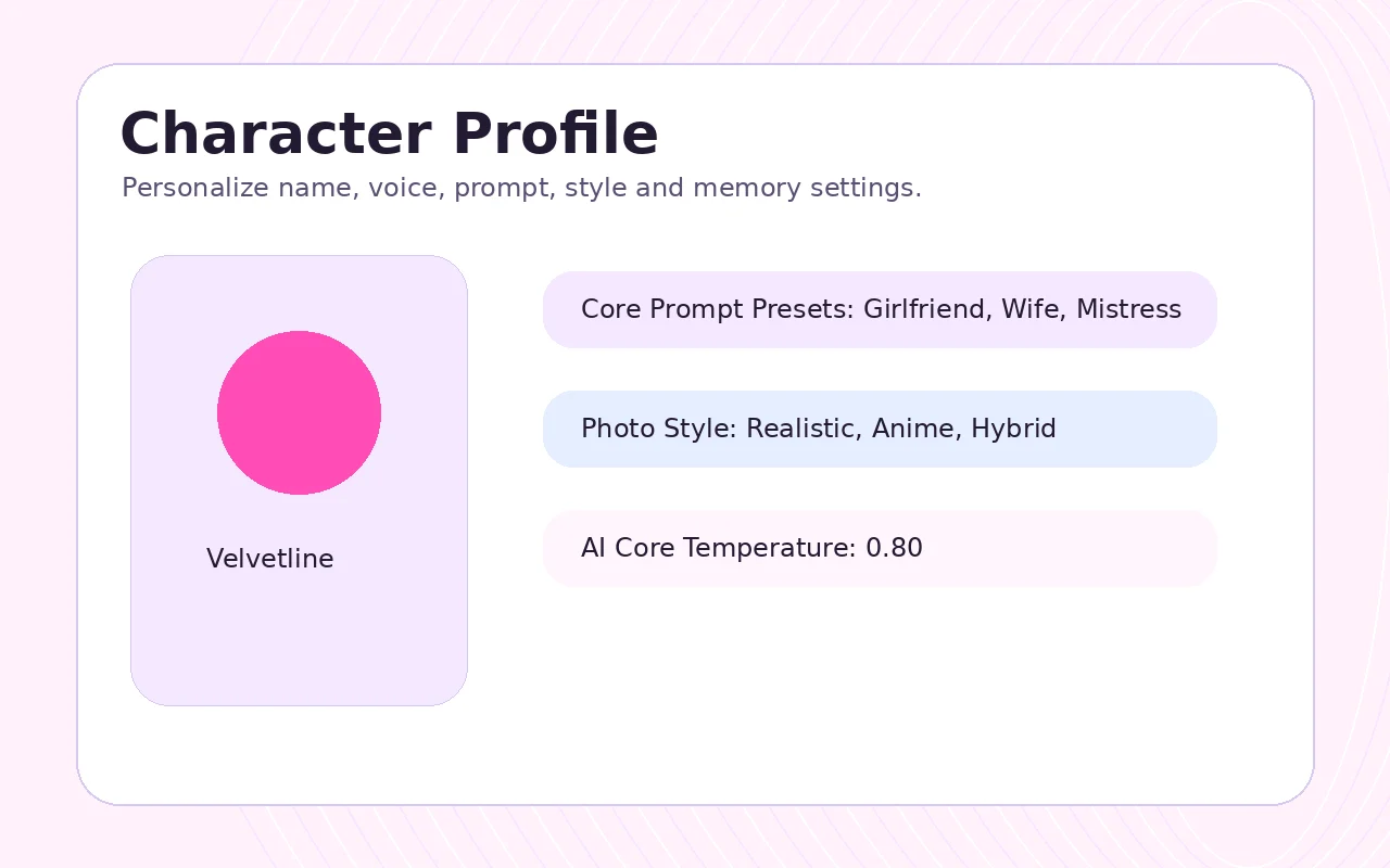 Character profile controls
